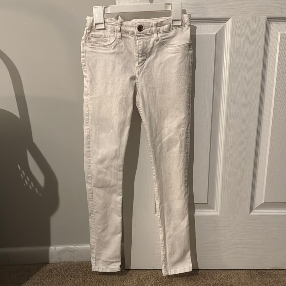 Full Length White Jeans Straight Leg
